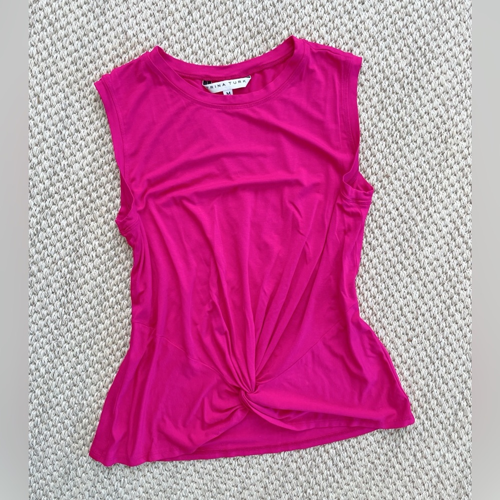 Trina Turk Sleeveless Twist Front Top – Pink – Women’s Medium